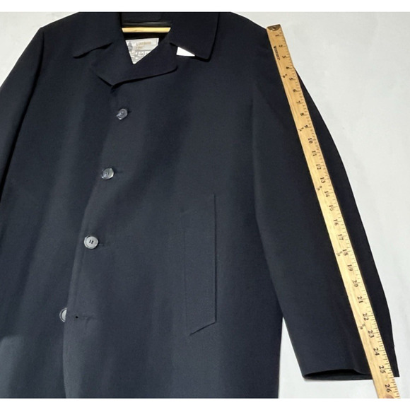 London Fog Maincoats Trench Coat w/ Liner Mens 42R Blue Button Up Zip Out Fleece - Picture 14 of 16